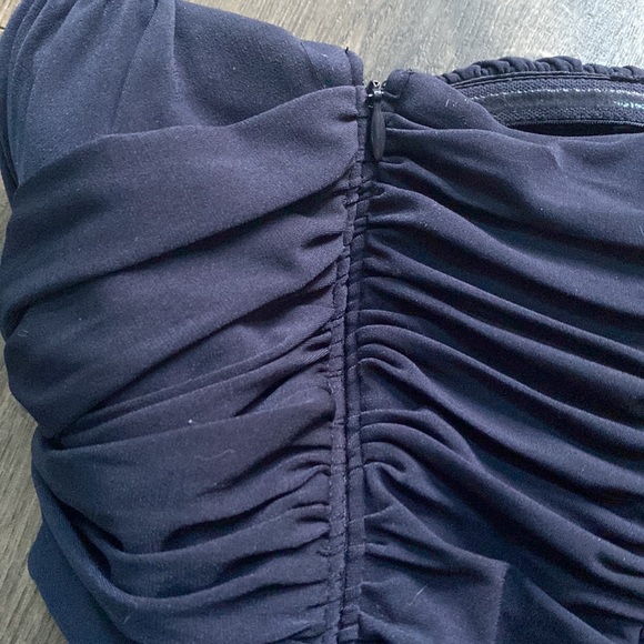 Jessica Simpson Strapless Twist Bust Maxi Gown - Size 4 Navy - Picture 6 of 7